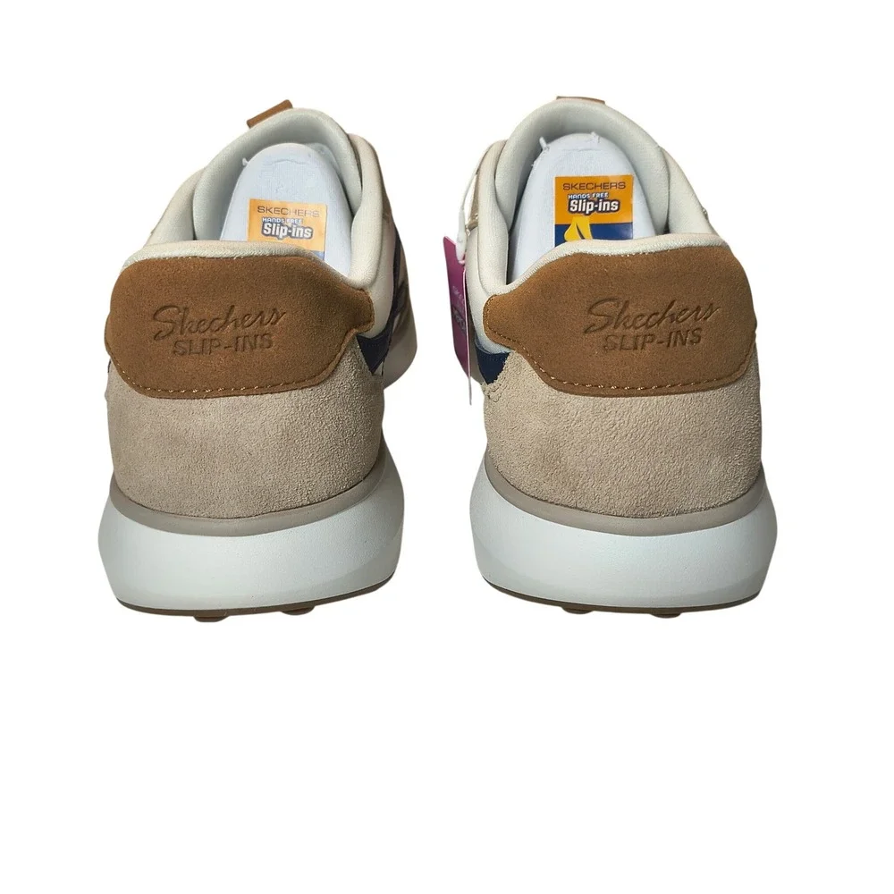 Skechers Montecito Slip Ins Womens 11 Taupe White Memory Foam Sneakers NWT